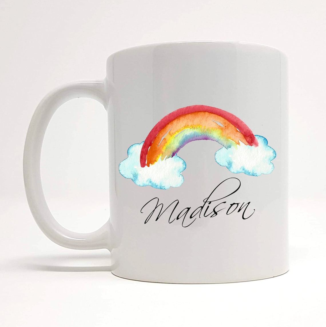 Personalised Rainbow Mug Watercolour Rainbow Mug Rainbow Etsy