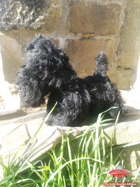 Black Fox Terrier Made in England Hard Stuffed Vintage RARE Etsy
