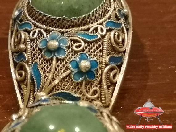 Beautiful China Vintage Carved Enamelled Bracelet… - image 2