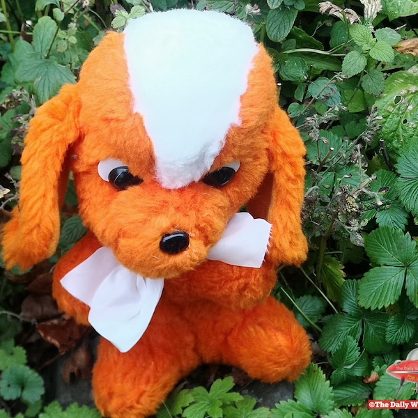 Sweet Cocker Spaniel Dog Orange White  Plush Beautiful Condition Vintage RARE