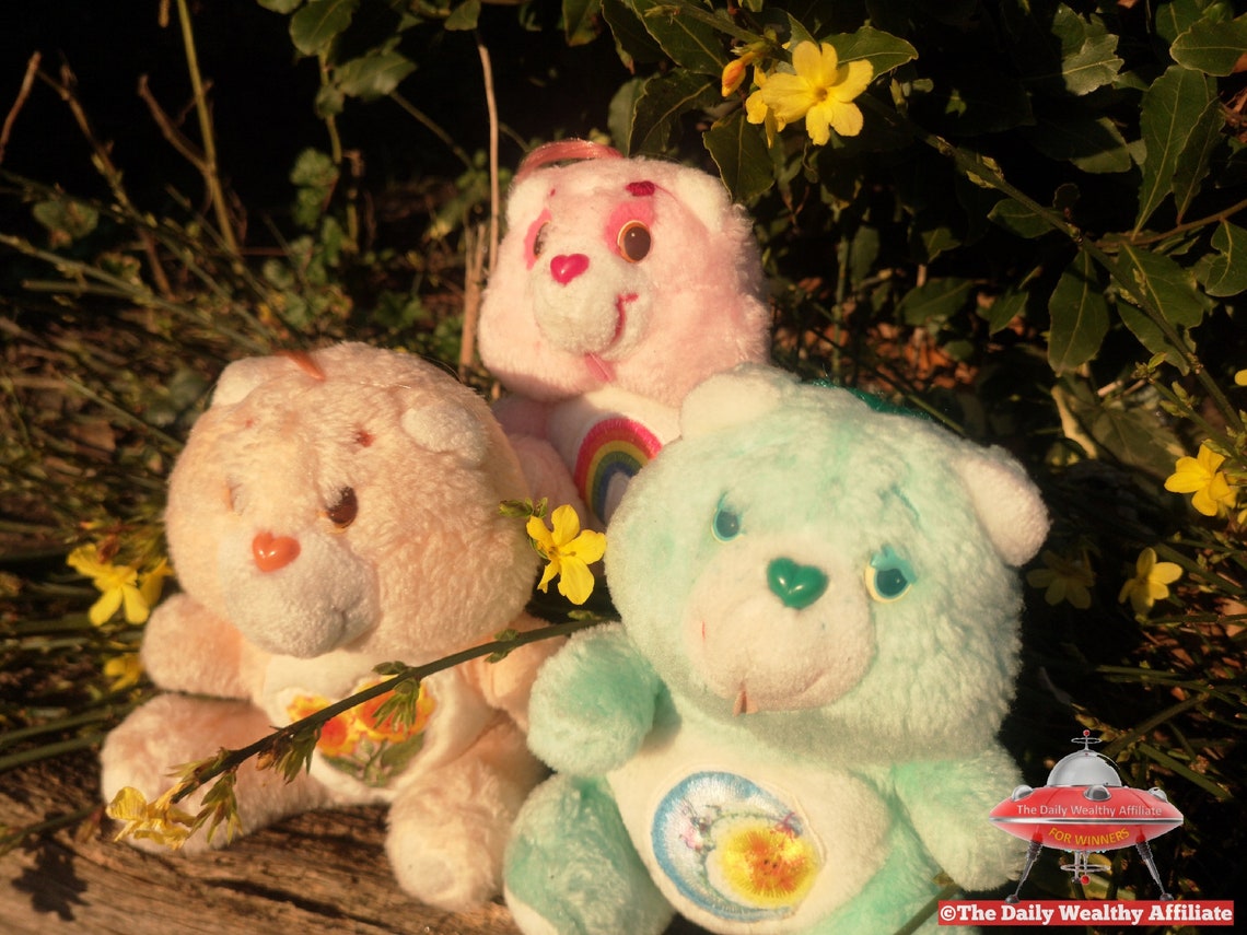 3 x Kenner Care Bear Friend Sunflower Bedtime Moon Rainbow Etsy
