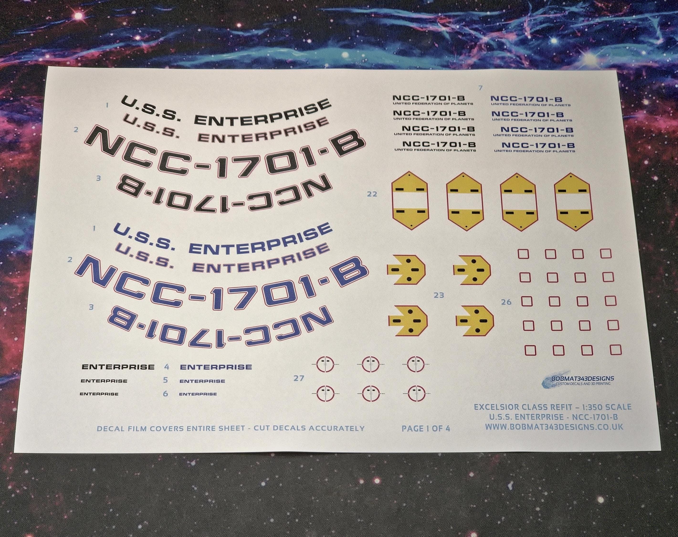 Star Trek Uss Excelsior Decals - Etsy