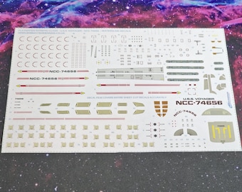 Waterslide Decals for PLAYMATES Intrepid Class U.S.S. VOYAGER - Custom Registries Available
