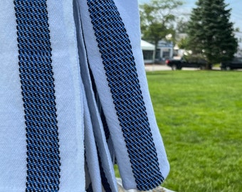 Hellenic Twill (Navy/Cobalt/White) - The clean, fresh charmer! Back in Stock!