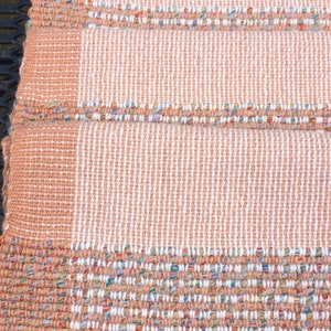 Farmstead Warm Cinnamon Tones Recycled Thread Tea Towel, Aqua Tones Border, Vintage Style Wedding Linens image 10