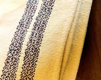 Sunny Sside Up, pure Cotton Cottage Weave butter yellow & amber Tea Towels, Dining Table Accents, Gift for Her, Classic  Decor