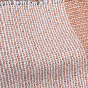 Farmstead Warm Cinnamon Tones Recycled Thread Tea Towel, Aqua Tones Border, Vintage Style Wedding Linens image 8
