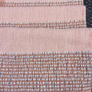 Farmstead Warm Cinnamon Tones Recycled Thread Tea Towel, Aqua Tones Border, Vintage Style Wedding Linens image 9