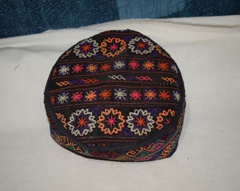 Ethnic hat Vintage hat Embroidery handmade hat Silk hat Anatolian hat Prayerhat Sun hat Uzbek hat Decoratve hat Bohaman hat AG-48