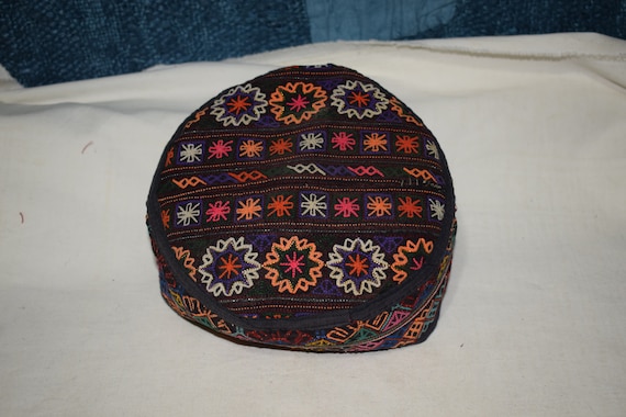 Ethnic hat Vintage hat Embroidery handmade hat Sil