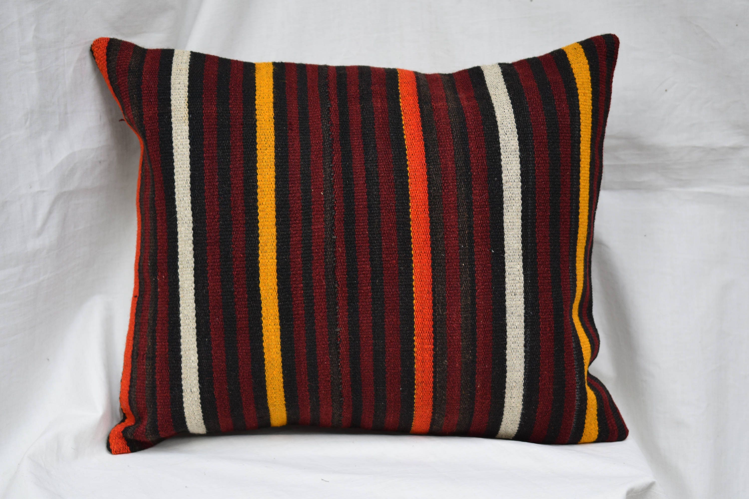Striped kilim pillow cover handwoven kilim pillow lumbar kilim Etsy
