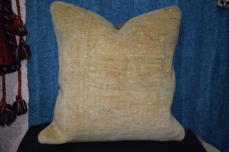 The patterns are hidden in the carpet 20 INC Oushak rug pillow Rare pattern carpet pillow Beige color rug pillow Ethnic rug pillow Ag-13