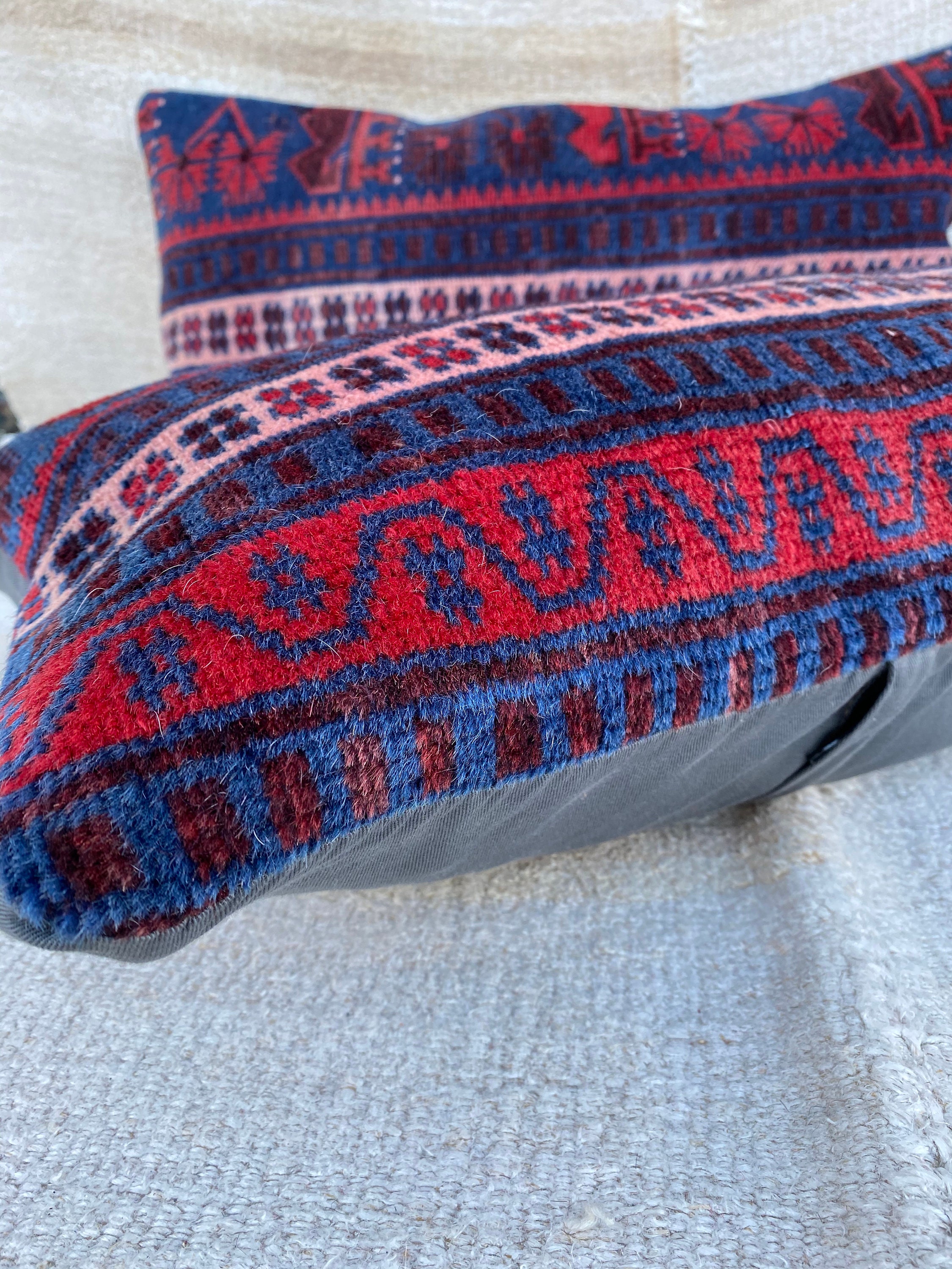 Set of a Two Carpet Pillow Lumbarhome Decorative Rug Pillow Etsy