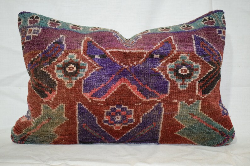 Oushak Rug Pillow Cover Knott Rug Lumbar Pillow Sofa Lumbar Etsy