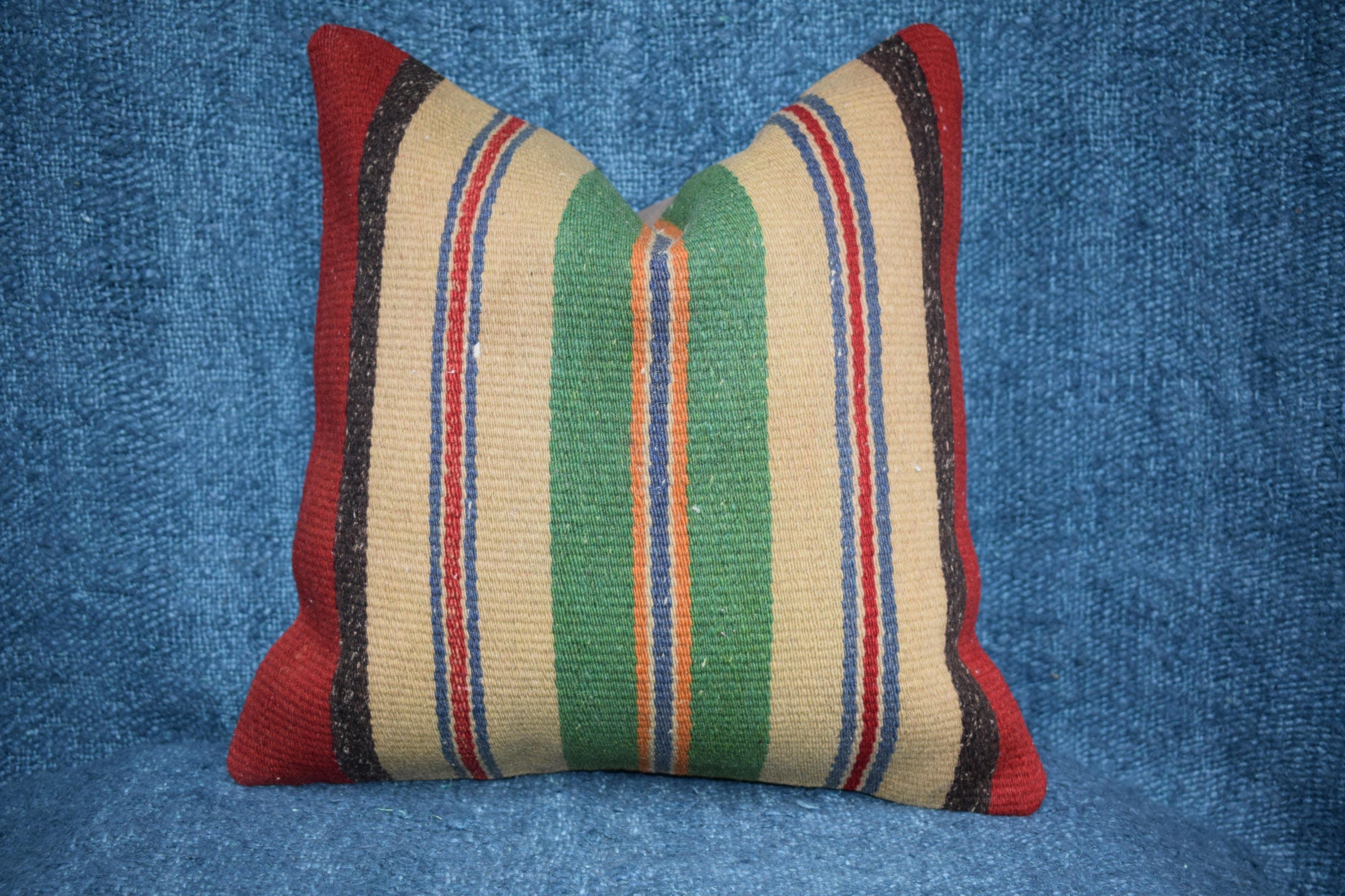 Green kilim pillow cover Handwoven kilim pillow Sofa pillow Etsy
