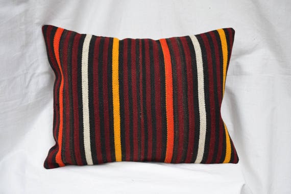 lumbar kilim pillow handwoven kilim pillow Turkish Anatolia hemp kilim pillow white kilim pillow couch kilim pillow sofa pillow cover Ag-1