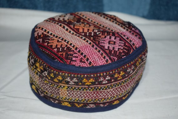 Silk hat Rare pattern hat Embroidery hat Handmade