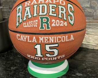 Balones de baloncesto - Bordado personalizado. Balón de recuerdo/Premio/Recuerdo/Trofeo/Regalo para graduados/Personalizado/Regalo para entrenador/equipo/1000 puntos