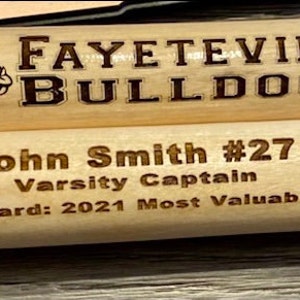 Custom Engraved Mini Bat  -  two sides