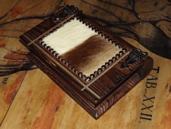 Vintage French Wooden Box Shaped Like a Book - Medieval Style