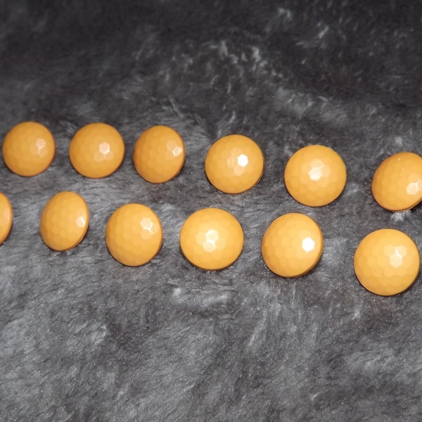 French Vintage Buttons - Retro Orange Buttons - Set of 12 disco ball look Buttons