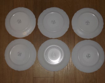 Lot12 De 6 Assiettes Creuses Arcopal Vintage France D 21,5 Cm Fleurs Oranges - Vendu