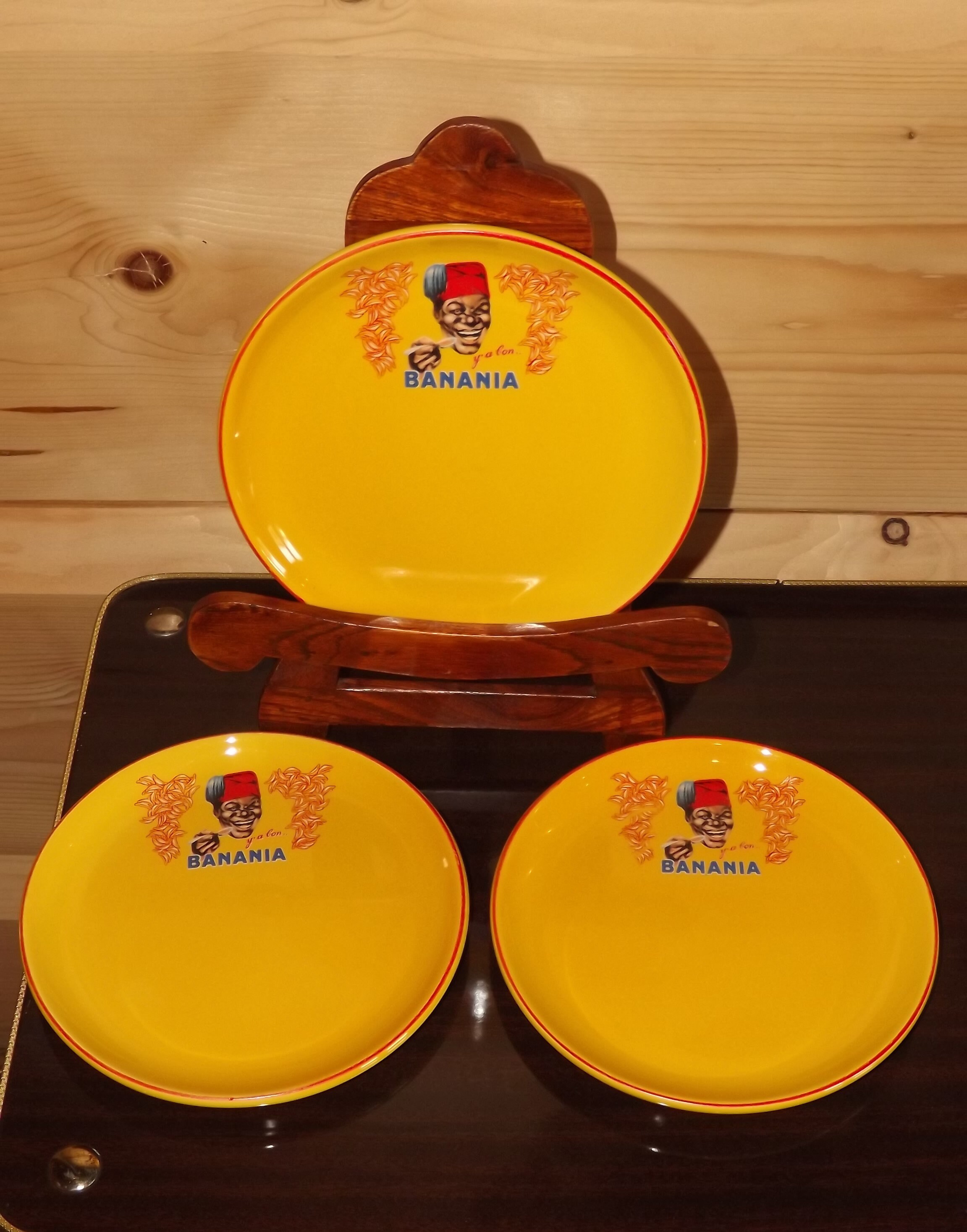 Lot de 3 Assiettes Banania - Français Boisson Au Chocolat Assiettes Collection Y'a Bon..