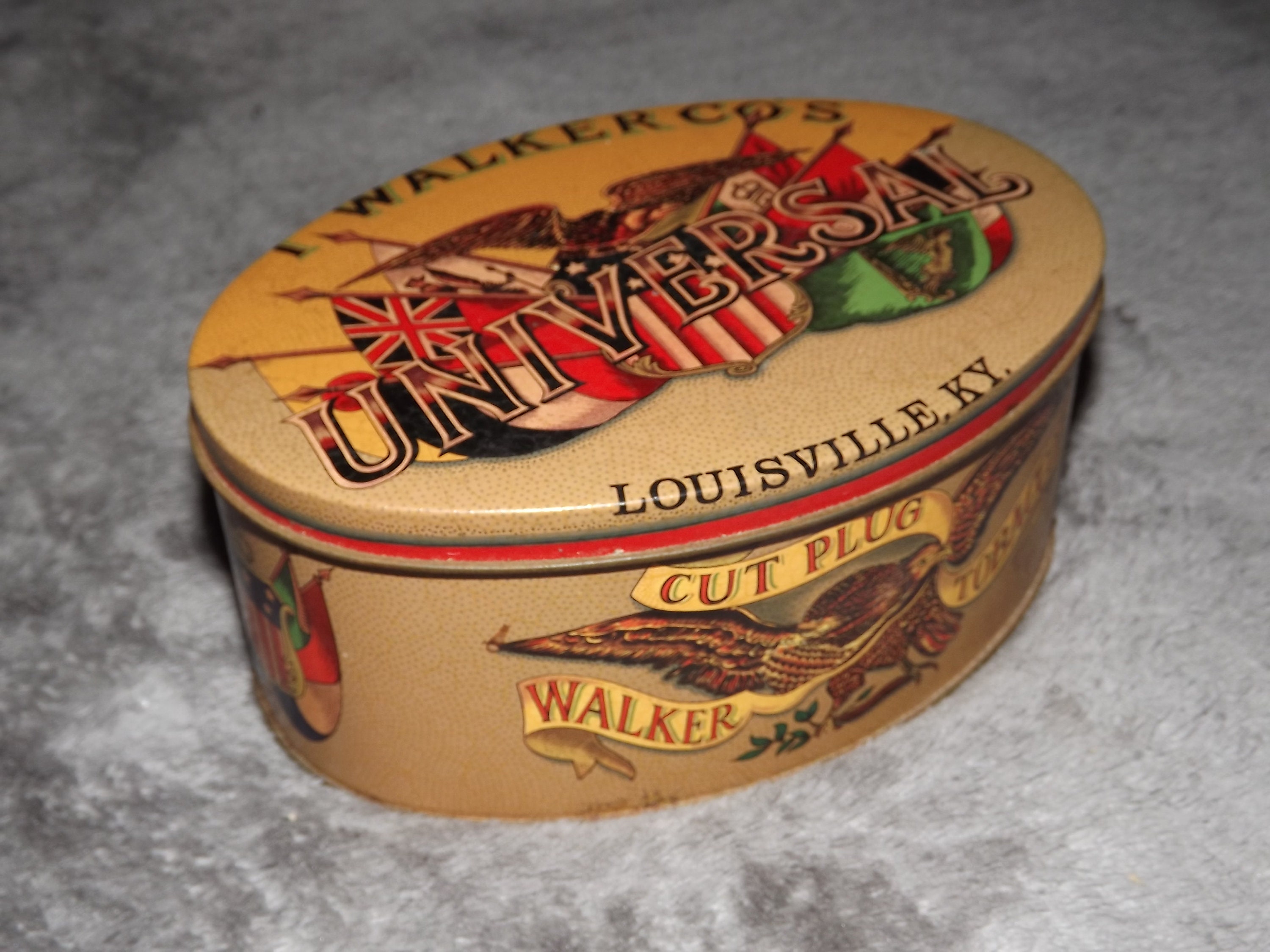 Vintage English Tobacco Tin Box T Walker Cos Universal Etsy