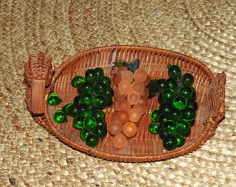 Ancienne Corbeille En Osier Tressé - Forme Canard - Fait Main - Déco Traditionnelle