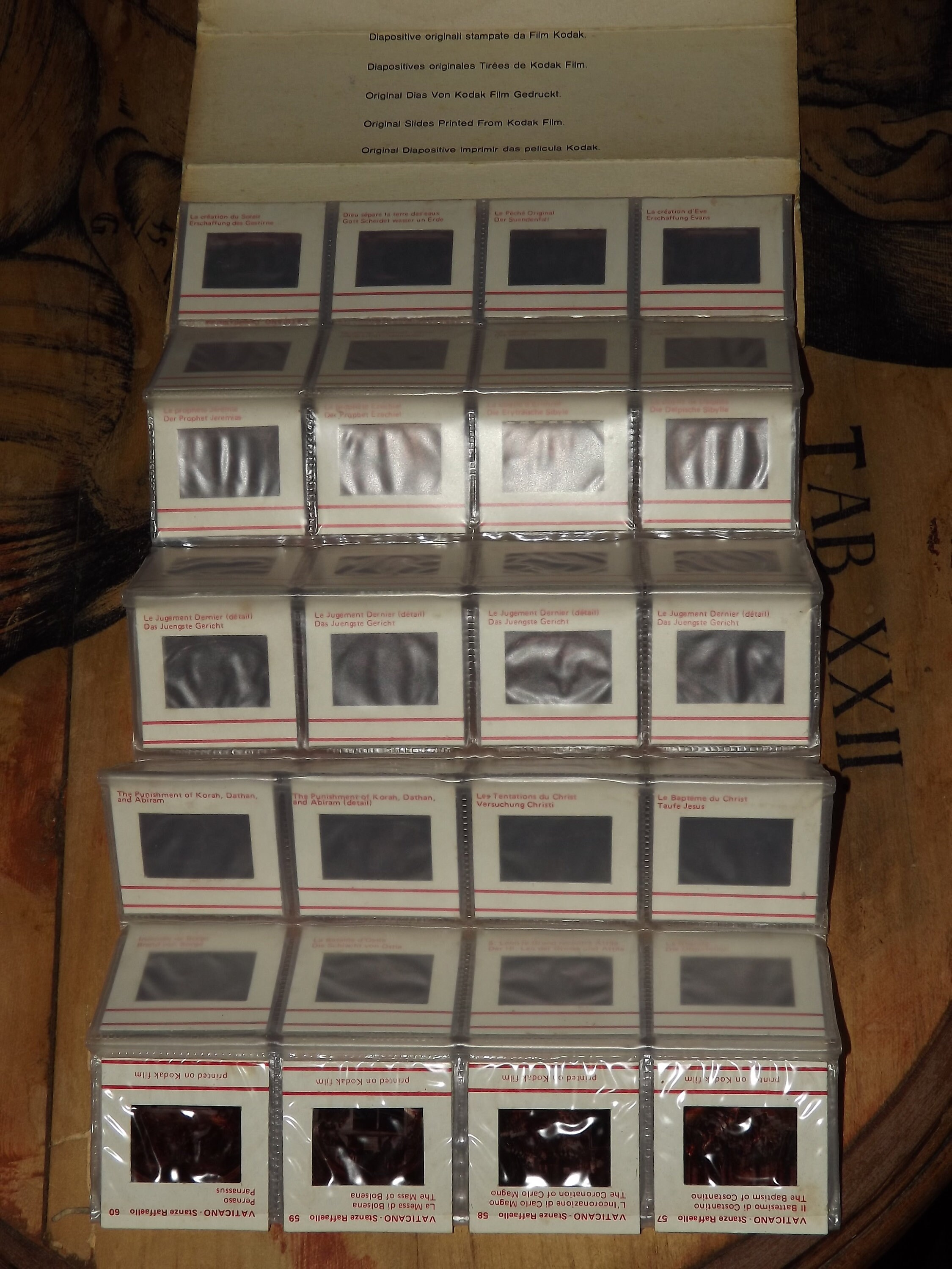Vintage Souvenir Vatican Set of Color Slides Printed on Kodak Film