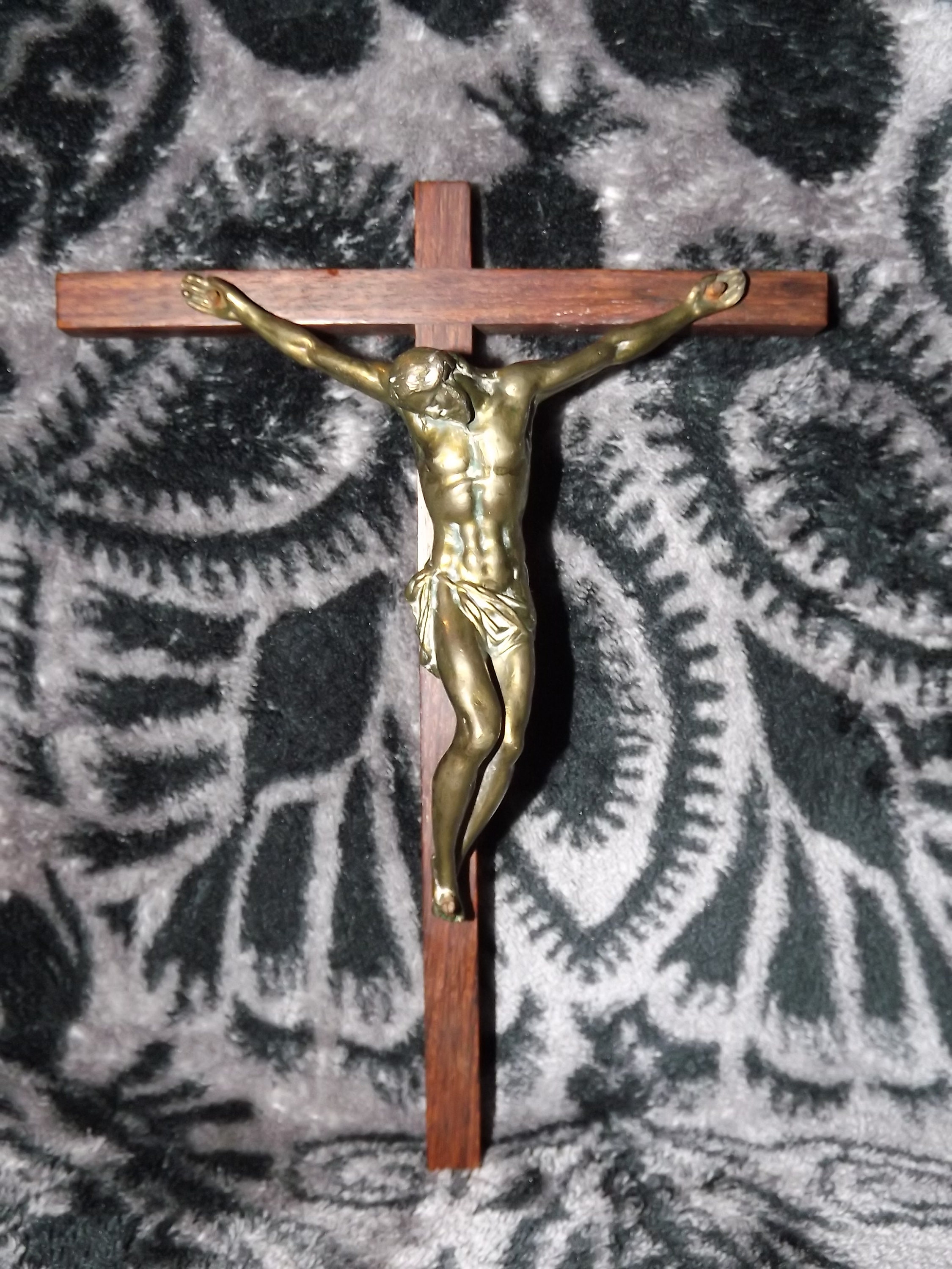 Beau Millésime Dorlia Crucifix - Jésus Christ sur Croix en Bois Bronze Signé Qualité Français Modern