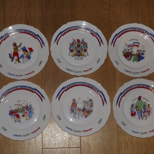 Set of 6 Vintage Plates Arcopal La Révolution Française - French Revolution 1789-1989 Anniversary Plates Set