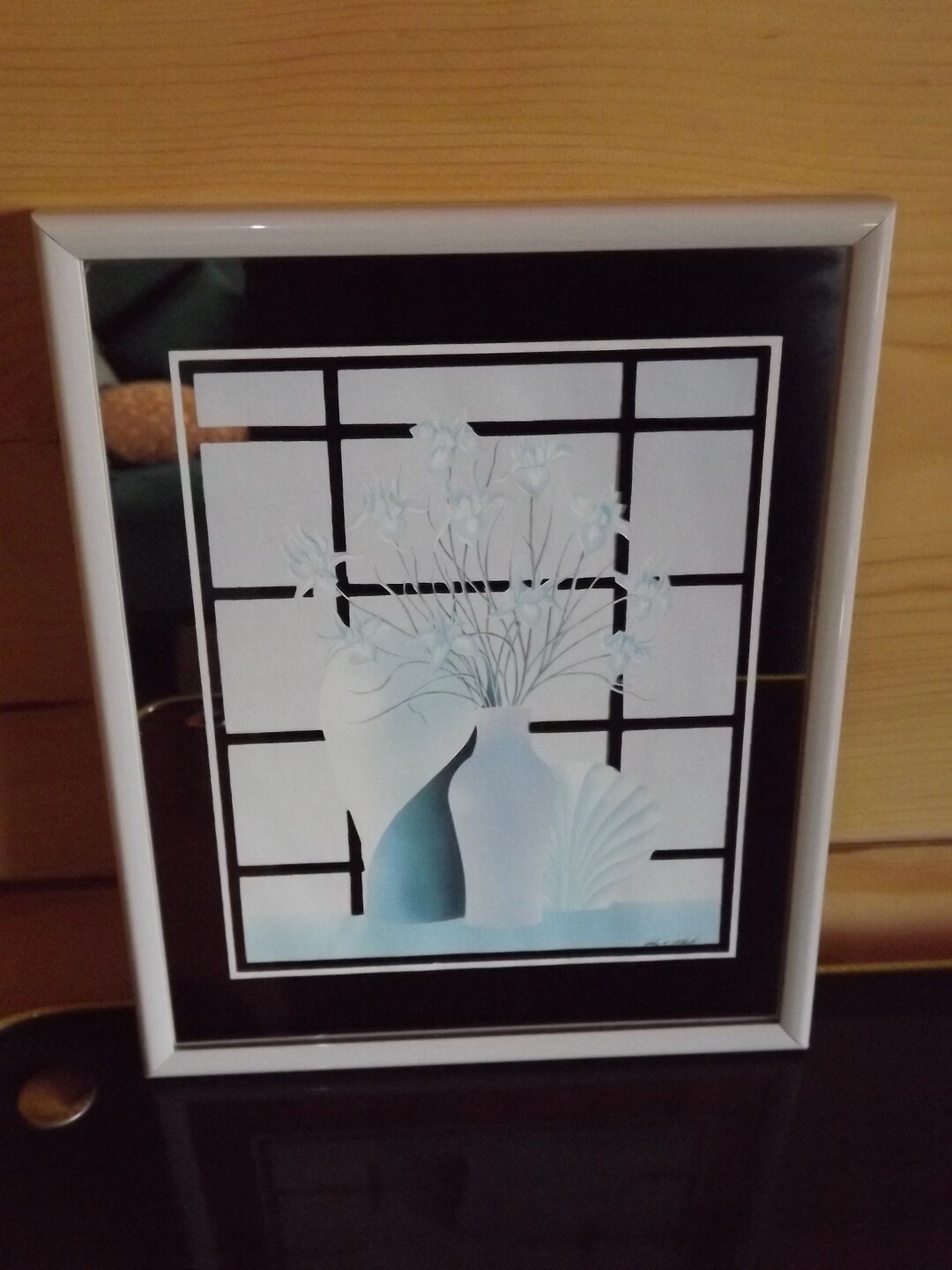 Vintage Illustrated Mirror Vintage Print on Mirror Window Vases With