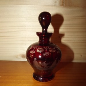 Belle bouteille en verre parfum bordeaux rouge et transparent - Sweet Decor Bird Red Glass Fragrance Bottle with Stopper / Lid