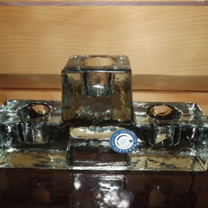 Vintage Recycled Glass Candle Holder - Stick Candles Holder Ecoglass Recycled Glassware Made in Spain