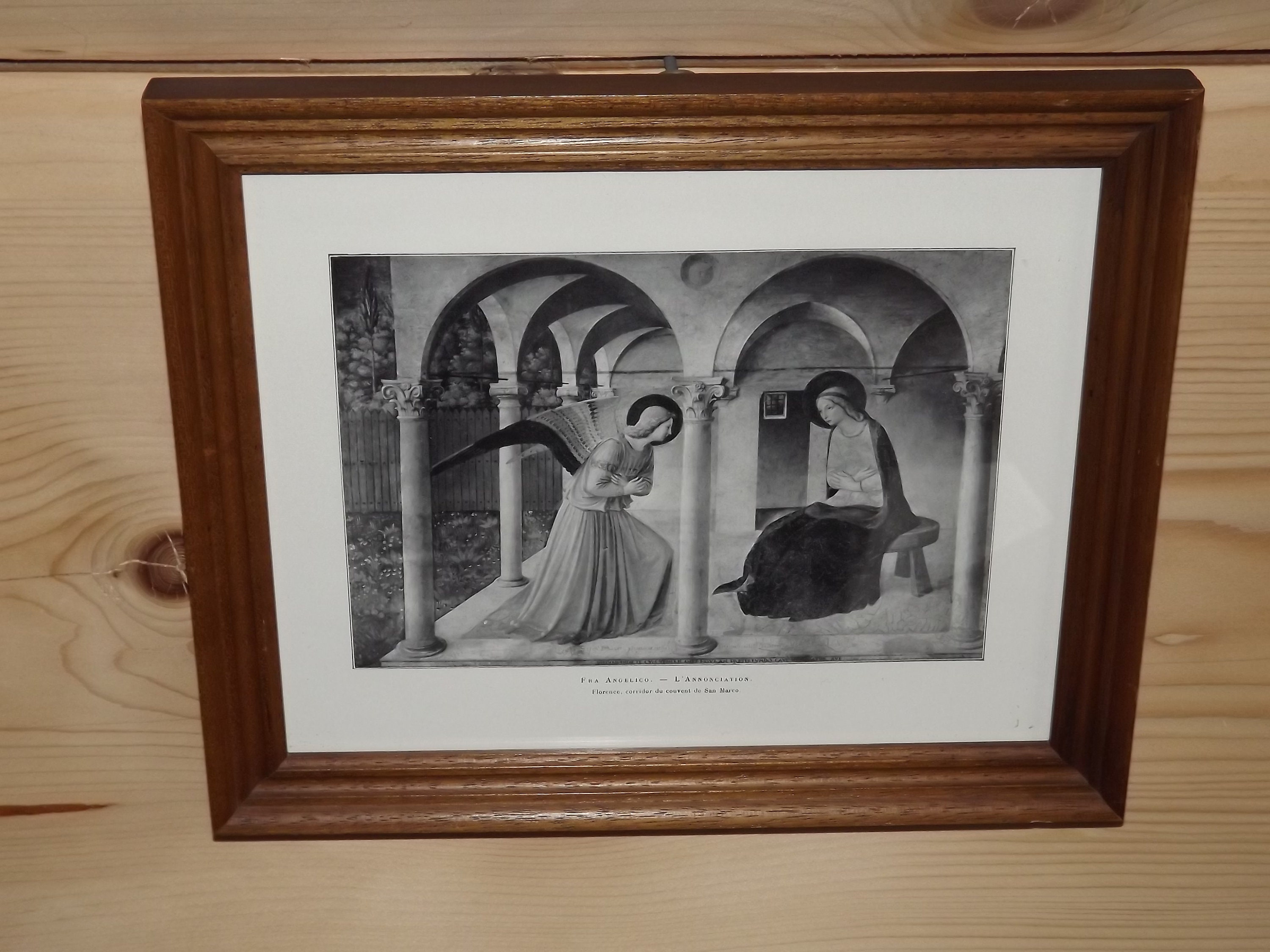 Antique Framed Print Of Fra Angelico L'annonciation - 1912 From Français Magazine Revue de L'art Anc