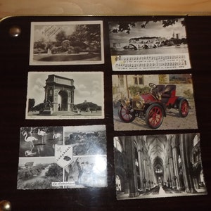 Vintage Set di 11 Cartoline Francesi - Chiese Francesi Cattedrale Cartoline - Cartoline Canzone - Cartoline Villaggi Francesi - Anni '40-'60