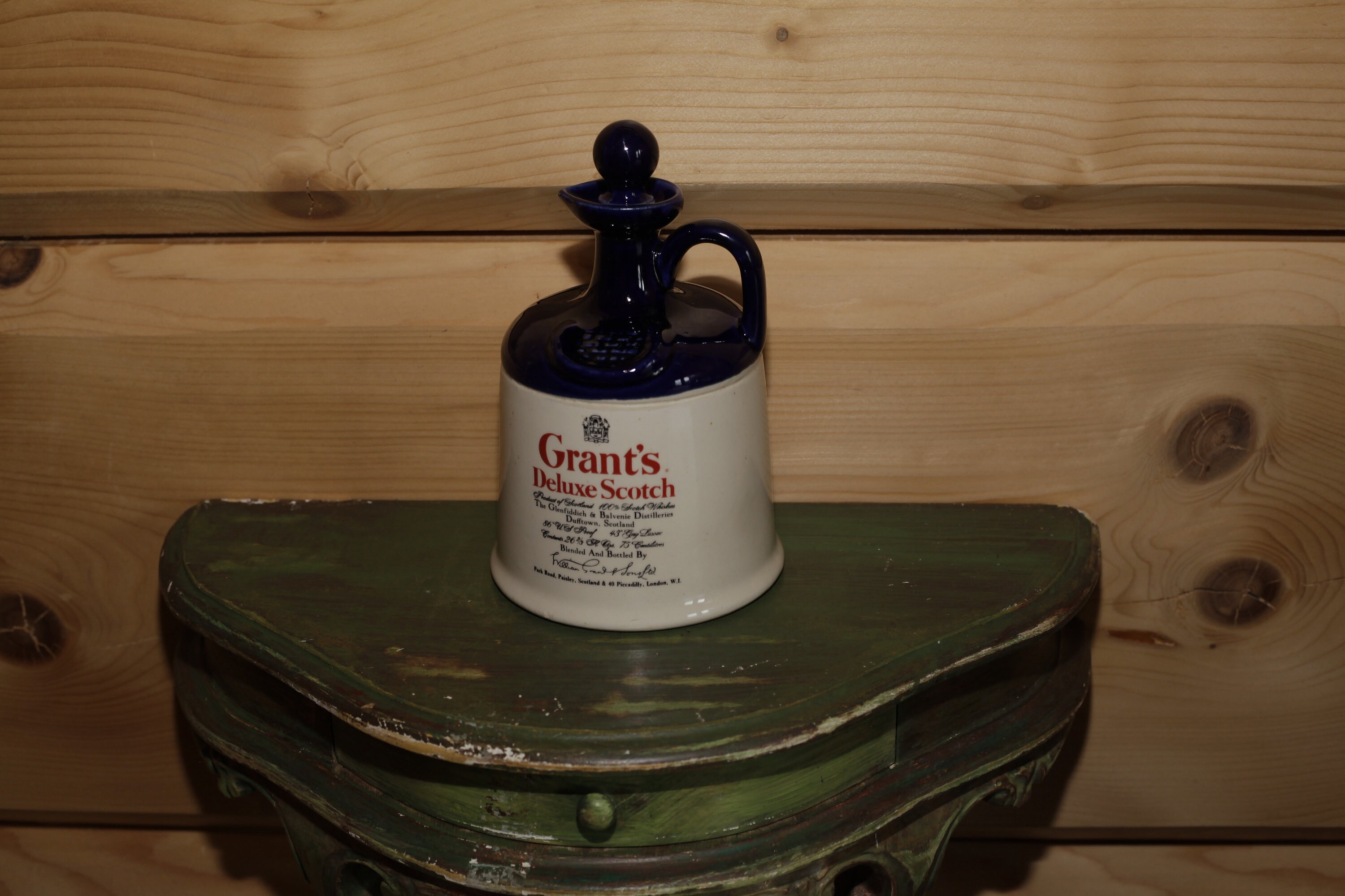 Vintage Ceramic Bottle Jug Grant's Deluxe Scotch - Ceramic