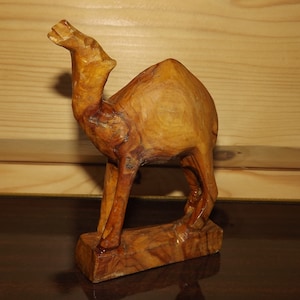 Vintage Wooden Camel - Hand Carved Wood Camel - Handmade African Wood Carving Animal - African Art - Arabian Camel - Dromedary