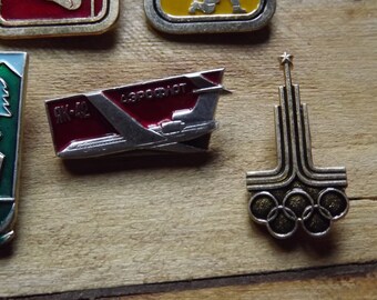 Lot De 6 épingles Souvenirs URSS - JO Moscou 1980, Vintage