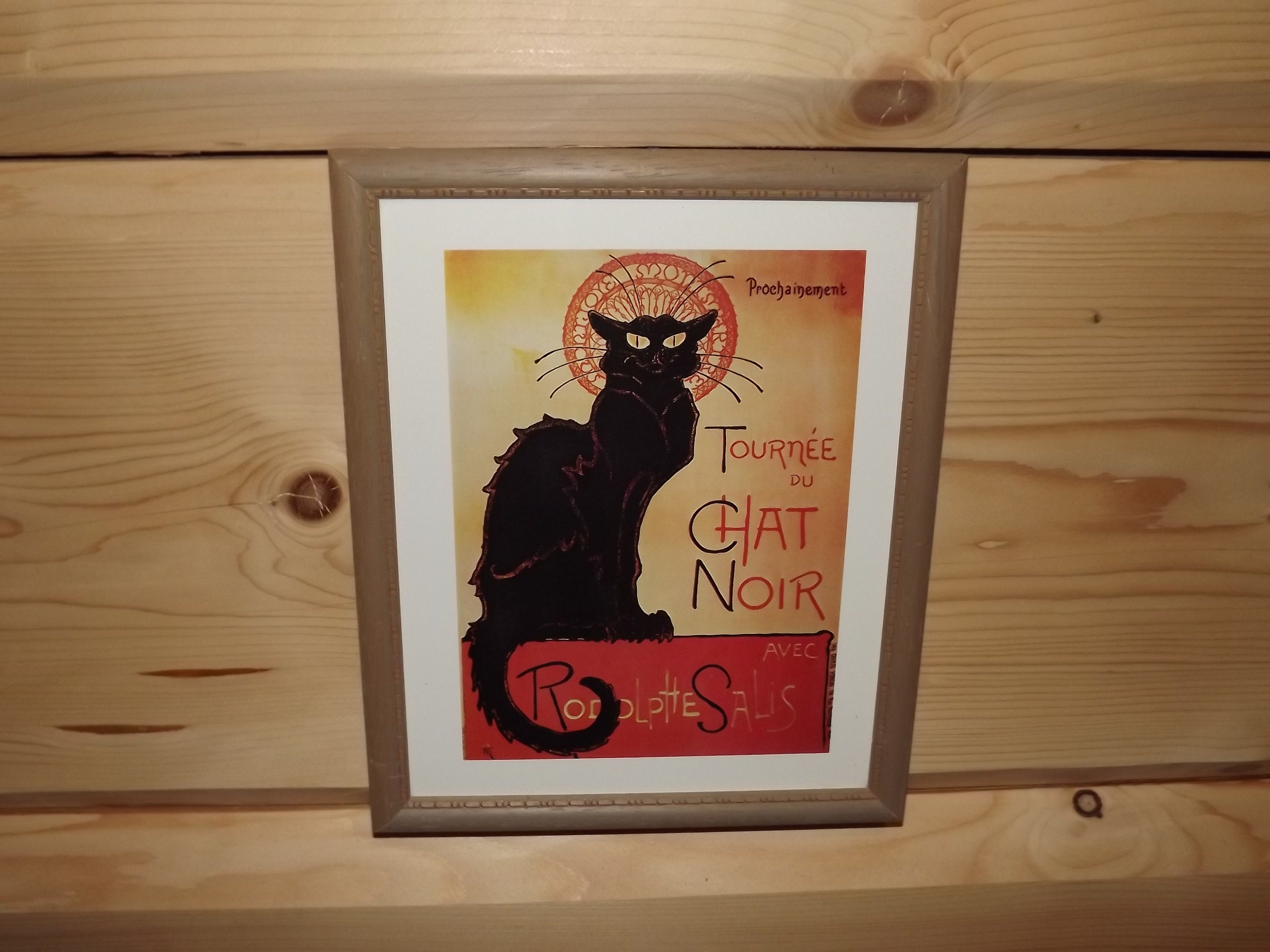 Vintage Français Print Tournée Du Chat Noir de Rodolphe Salis Théophile Alexandre Steinlen - Framed