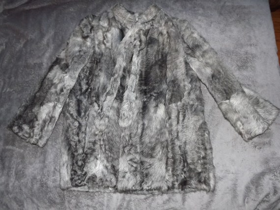 Fur coat grey
