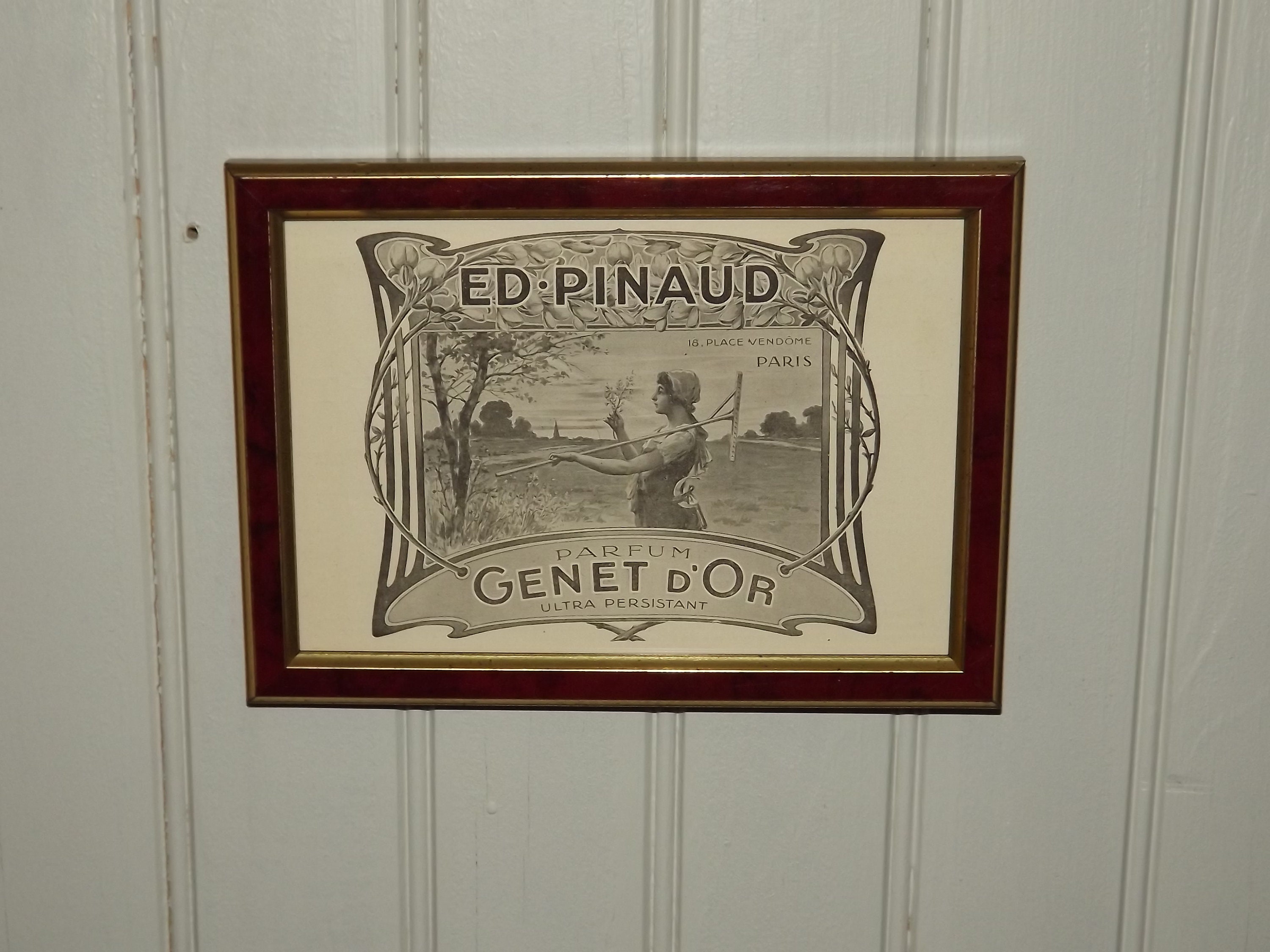 Français Original Antique Newspaper Ad Cut Framed - Ed Epinaud Genet d'or Parfum Publicité de 1906 P