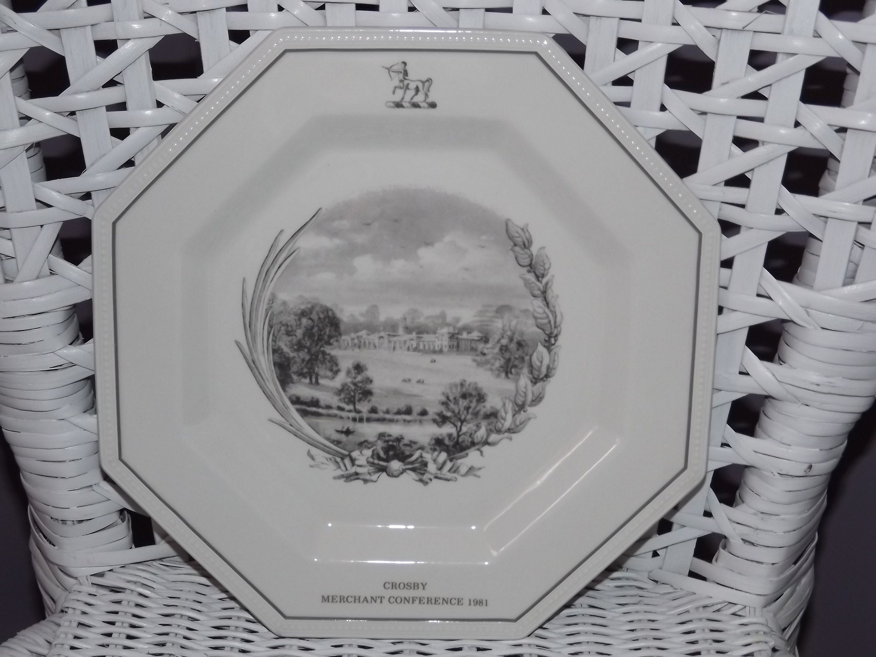 Vintage English Ironstone Plate Crosby Merchant Conference 1981 - Johnson Brothers Earthenware Bowoo