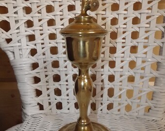 Antique Beautiful Tall Brass Oil Lamp - French Oil Lamp Gardon Breveté SGDG - Reservoir Oil Lamp Brass Rolling Wick - XIXth Century