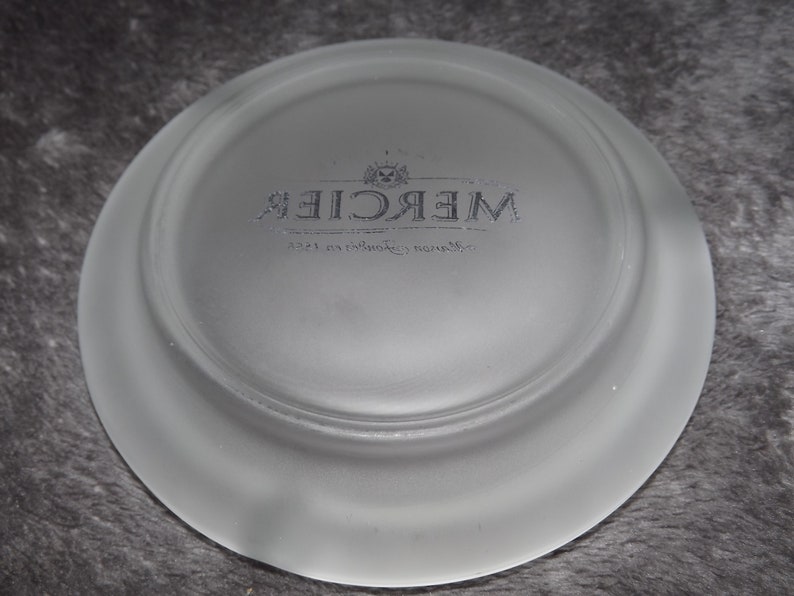 French Glass Ashtray French Brasserie Decoration Champagne Mercier Ashtray Transparent Glass Ashtray