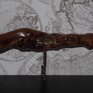 Vintage French Winegrape Wine Bottle Opener - Muscadet Gros Plan Guilbaud Freres Mouzillon Corkscrew -Bar Wine Gift Real Winegrape Corkscrew