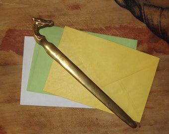Vintage Brass Letter Opener Horse Head - Solide Brass Horse Letter Opener - Office Gift