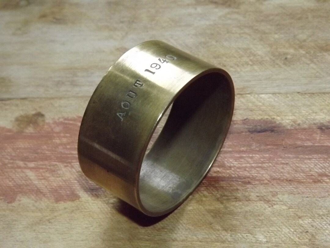 Vintage French Brass Ring WW2 Aout 1940 Trench Art Engraved Brass Ring August 1940 Etsy
