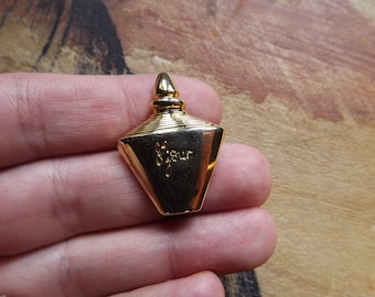 Nice French Brooch Yves Rocher 8e Jour Perfume Bottle - Golden Perfume Bottle Yves Rocher Brooch Pin Gift for Woman French Perfume Pin